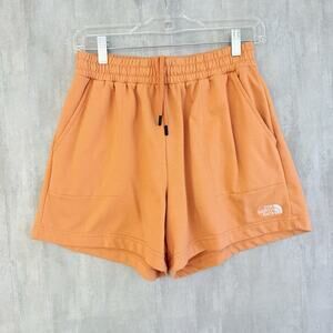 The North Face Fleece Sweat Shorts Womens Medium Orange Outdoor Comfy Loungewear